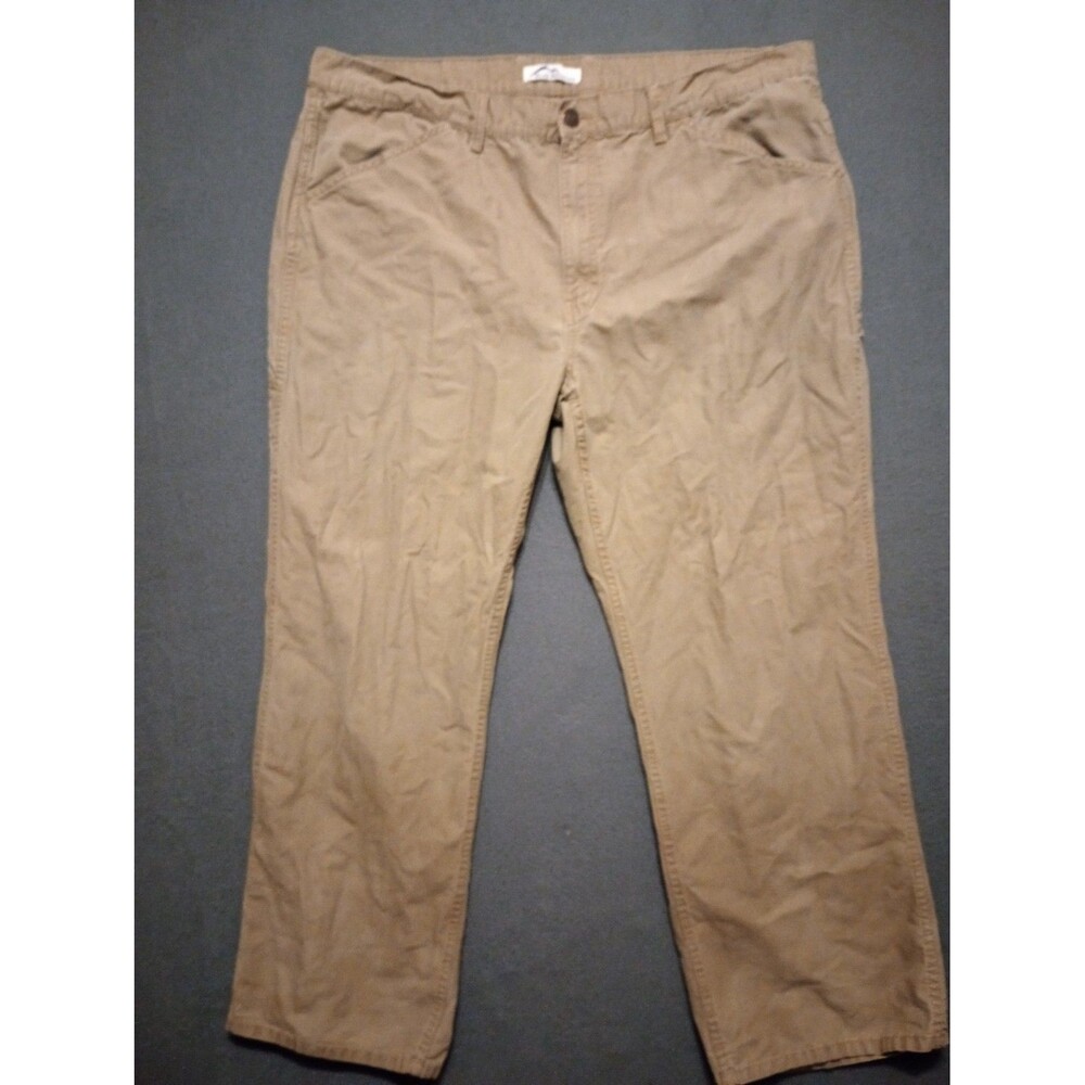Blue Mountain Carpenter Pants 44x32 Green Canvas Workwear Utility Distressed